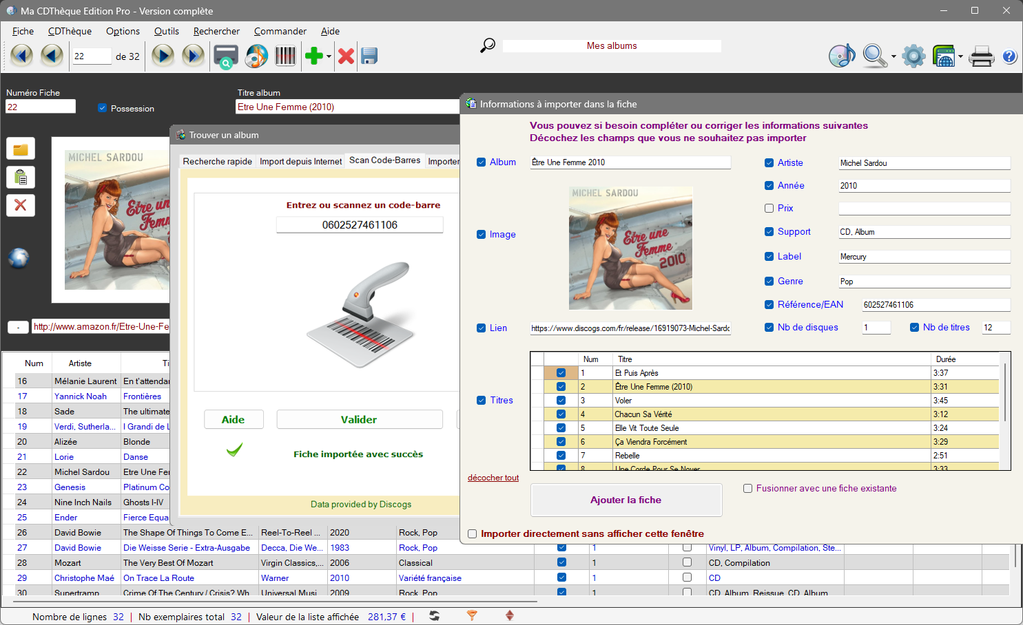 Collecte par scan EAN